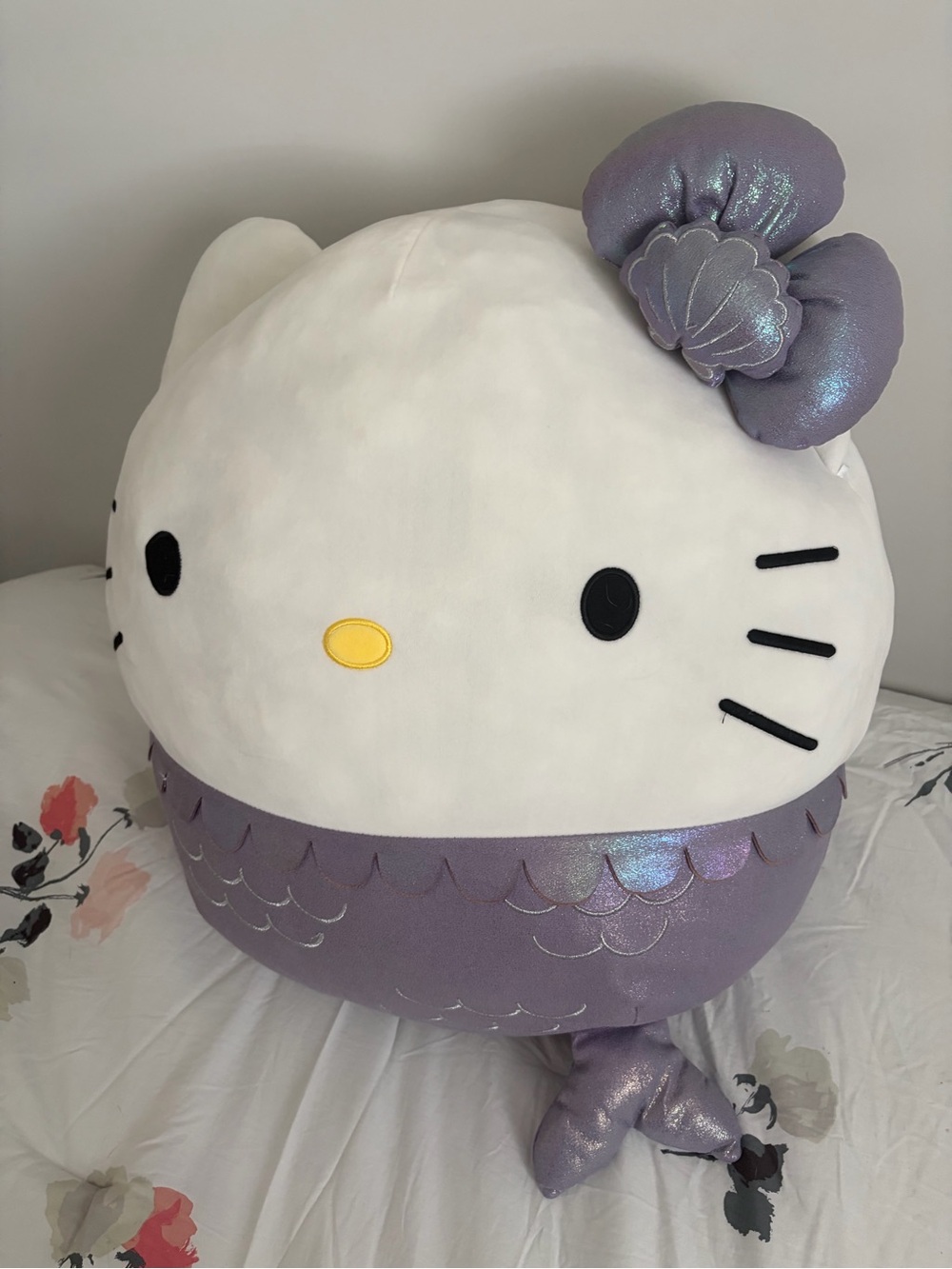 Hello Kitty Plush Pillow - White & Light Purple